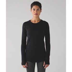 Lululemon Sit in Lotus Black Merino Wool Sweater Medium